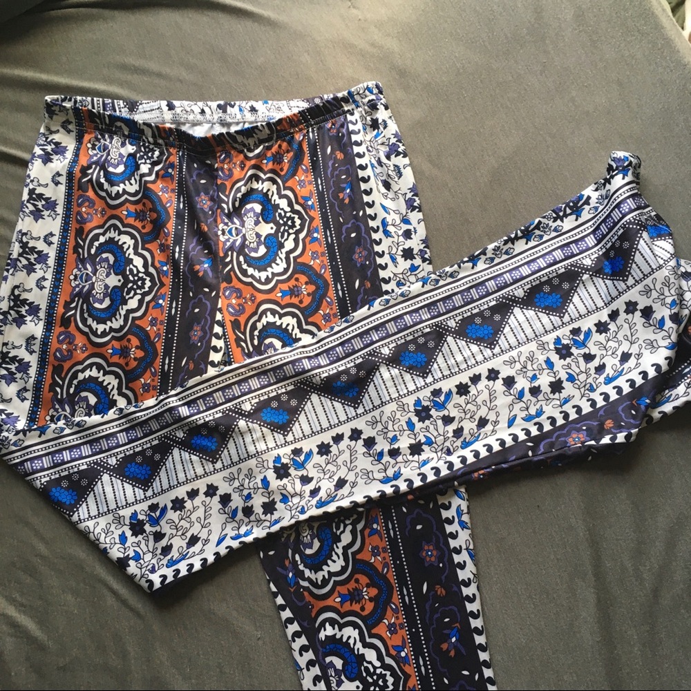 Patterned Flare Pants